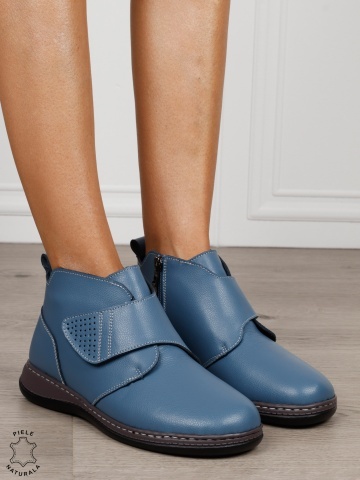 GHETE DAMA DIN PIELE NATURALA CRL0681 ALBASTRU - Img 2