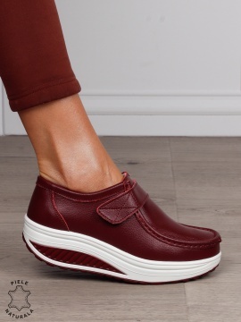 Mocasini dama din Piele Naturala CRL0063 CULOARE:BORDO
