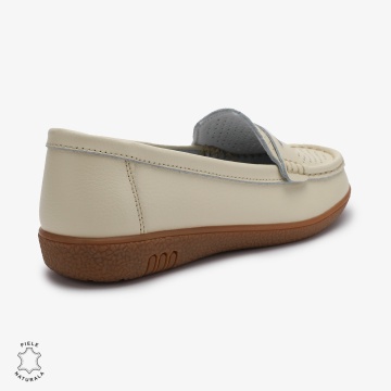 Mocasini dama din Piele Naturala CRL0712 BEJ - Img 3