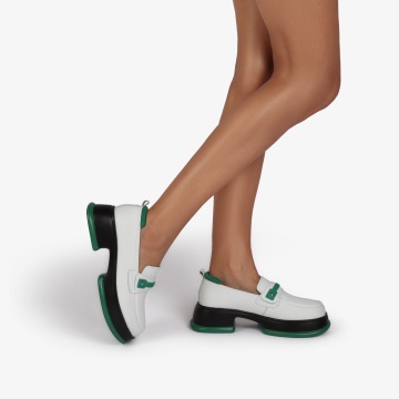 Mocasini dama din Piele Naturala CRL0841 ALB - Img 3