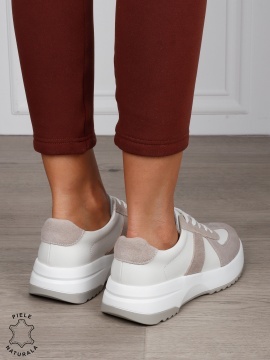Pantofi Casual damă din piele naturală confortabile CRL1573 ALB - Img 3