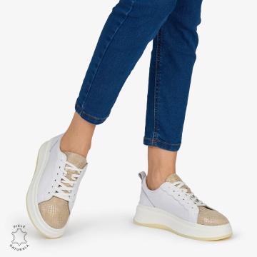 Pantofi Casual DAMA din PIELE Naturala CRL0947 CULOARE: ALB - Img 2
