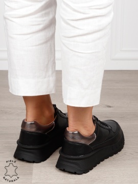 Pantofi Casual DAMA din PIELE Naturala cu model pe talpa CRL1524 - Img 3