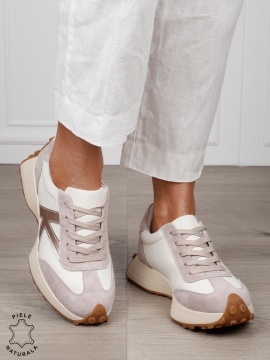 Pantofi Casual dama din Piele Naturala cu model special CRL1551 BEJ - Img 3