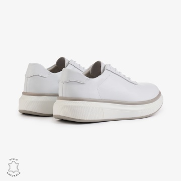 Pantofi Casual Dama Piele Naturala CRL1002 Culoare: ALB - Img 3