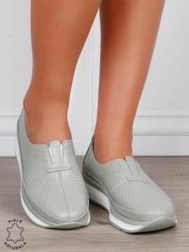 PANTOFI CASUAL Dama Piele Naturala USOR INALTA CRL1050 Culoare:BARILLA - Img 2