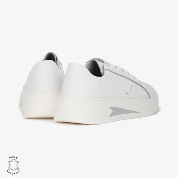 Pantofi Casual de dama din Piele naturala CRL0523 ALB - Img 4