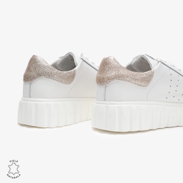 Pantofi Casual din Piele Naturala CRL0680 ALB - Img 3