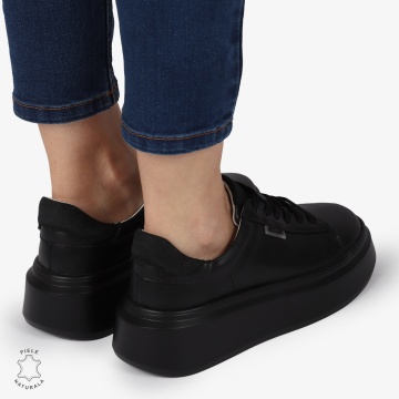 Pantofi DAMA CASUAL din piele naturală confort și stil CRL1378 NEGRU - Img 4