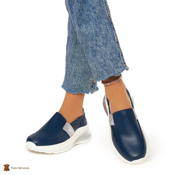 Pantofi Dama Piele Naturala din calitate inalta CRL0083 BLEUMARIN - Img 3