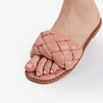 Papuci dama din Piele Ecologica roz CRL0152 - Img 3