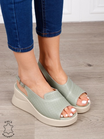 Sandale damă din piele naturală model simplu și confortabil cu platformă CRL1645 BARILA - Img 3