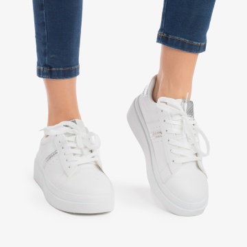 SNEAKERS din PIELE ECOLOGICA CRL0887 CULOARE:ARGINTIU - Img 2