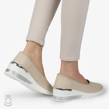BALERINI DAMA din PIELE NATURALA CRL0978 CULOARE: BEJ - Img 3