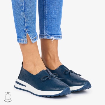 BALERINI dama din Piele Naturala CRL1060 CULOARE: BLEUMARIN - Img 2