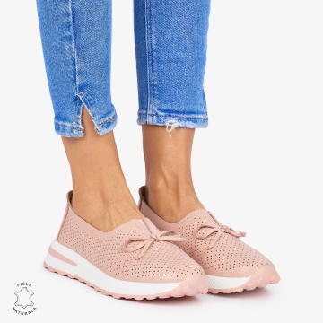 BALERINI dama din Piele Naturala CRL1060 CULOARE: ROZ - Img 2