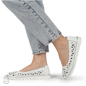 BALERINI dama din Piele naturala PERFORATA SLIP-ON CRL1357ALB - Img 2