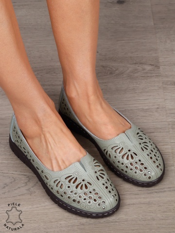 BALERINI dama din Piele naturala PERFORATA SLIP-ON CRL1363 Barilla