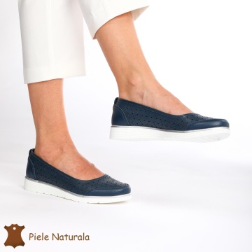 Balerini Dama Piele naturală CRL0026 NAVY - Img 2