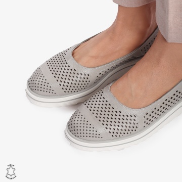 Balerini Dama Piele naturală CRL0105 GRI - Img 2