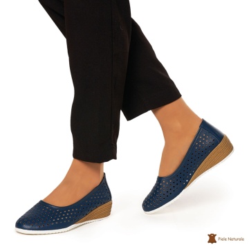 Balerini Dama Piele Naturala Slip-on CRL0075 BLEUMARIN - Img 3