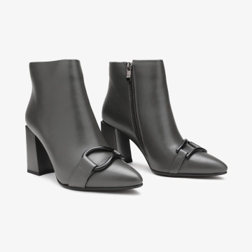 Botine dama din Piele Ecologica CRL0657 GRI - Img 3