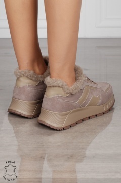 GHETE DAMA din PIELE Naturala Combinata cu Piele intoarsa CRL1525 - Img 3