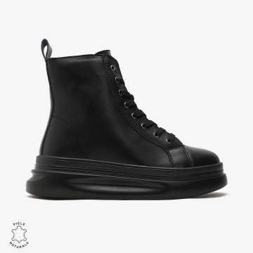 Ghete dama din Piele Naturala CRL0652 Negru - Img 4