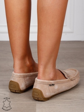 MOCASINI damă din piele naturală Intoarsa cu talpa joasa CRL1582 - Img 3