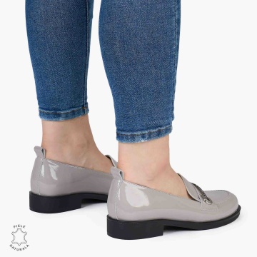 Mocasini dama din Piele Naturala LACUITA CRL0985 GRI - Img 3