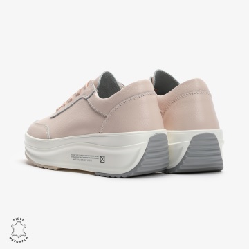 Pantofi casual dama din Piele naturală CRL0058 ROZ - Img 3