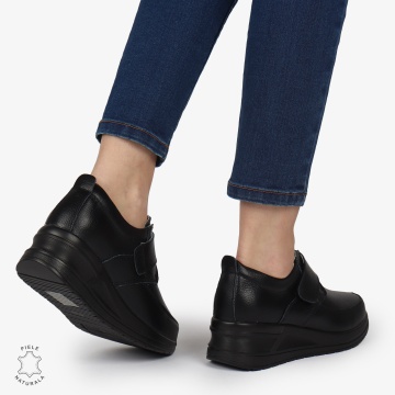 Pantofi Casual dama din Piele naturala CRL1332 NEGRU - Img 3