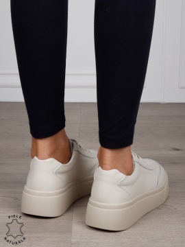 Pantofi Casual dama din Piele Naturala CRL1539 BEJ - Img 3