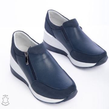 Pantofi Casual Dama Piele Naturala CRL0072 BLEUMARIN - Img 2