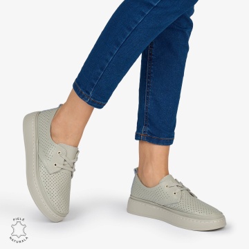 PANTOFI CASUAL Dama Piele Naturala CRL1052 Culoare: GRI - Img 3