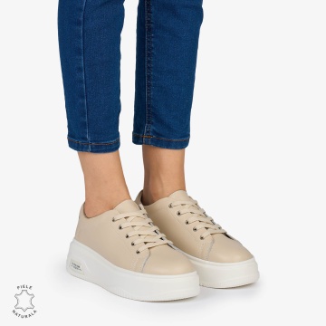 PANTOFI CASUAL Dama Piele Naturala CRL1054 Culoare: BEJ - Img 2
