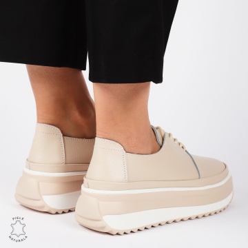 PANTOFI CASUAL Dama Piele Naturala CU SIRET CRL1439 ROZ - Img 4