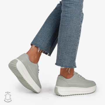 Pantofi Casual de dama din Piele Naturala cu talpa Inalta CRL1201 BARILLA - Img 3