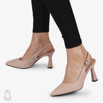 PANTOFI ELEGANTI dama din Piele Naturala CU TOC SPECIAL CRL0999 ROZ - Img 2