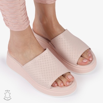 PAPUCI DAMA DIN PIELE NATURALA CRL1425 ROZ - Img 3