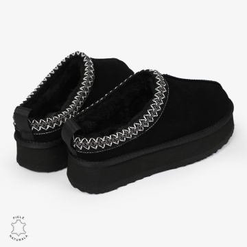 PAPUCI DAMA TIP UG din PIELE NATURALA INTOARSA CRL1268 CULOARE: NEGRU - Img 5