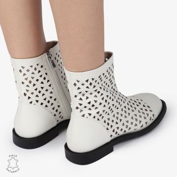 SANDALE dama din Piele Naturala ELEGANTE CU DESIGN UNIC CRL1369 ALB - Img 4