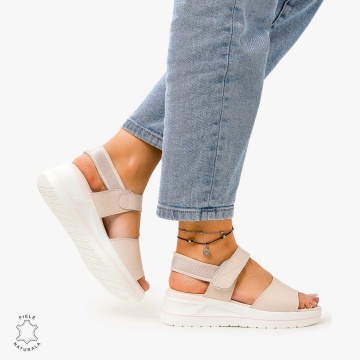 SANDALE Dama Piele Naturala CU BARETA CRL1098 Culoare: ROZ - Img 3