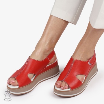SAndale DAMA SPORT DIN PIELE NATURALA CU INCHIDERE SCAI CRL1410 ROSU - Img 4