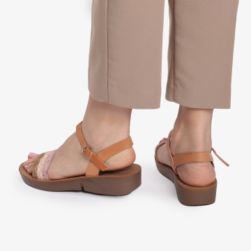 Sandale din Piele Ecologica CRL0160 Roz - Img 3