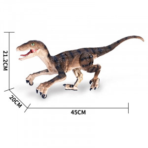 Jucarie interactiva, Dinozaur cu telecomanda, Figurina Velociraptor cu lumini si sunete realiste - Img 13