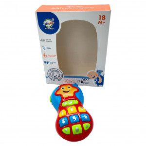 Jucarie interactiva telefon mobil, cu Sunete, Muzica si Lumini, in Engleza, Multicolor - Img 6