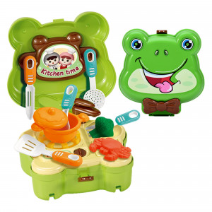 Jucarie Mini Bucatarie Rucsac Little Chef 2 in 1, "Broscuta Vesela" - Img 3
