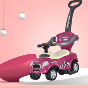 Masinuta copii si bebe MANINI, 3in1, cu melodii, maner de impins pentru parinti, bara de protectie, design modern, Mov - Img 3