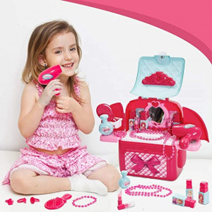 Rucsac Make-Up ARTIST accesorizata cu oglinda, feohn, trusa machiaj si alte accesorii